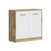Comoda Matos KOM2D, 80x34x78.5 cm, Pal Melaminat, Stejar Wotan/Alb picture - 1