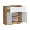 Comoda Matos KOM2D1S, 80x34x78.5 cm, Pal Melaminat, Stejar Wotan/Alb picture - 2