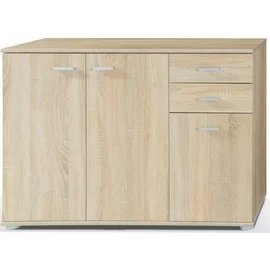 Comoda Mike 1 3T2S - 106x35x75 cm, Stejar Sonoma