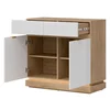 Comoda Milton 2 Usi ML02, 95x40.5x88 h cm, Pal Melaminat/MDF, Stejar Cremona/Alb Mat picture - 2