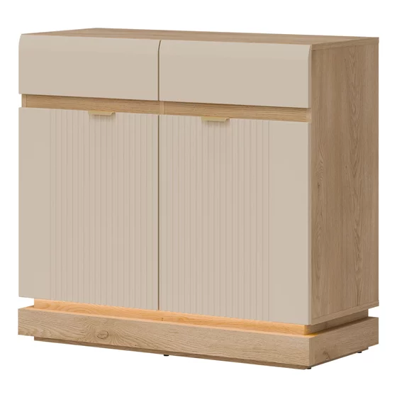Comoda Milton 2 Usi ML02, 95x40.5x88 h cm, Pal Melaminat/MDF, Stejar Cremona/Casmir picture - 1