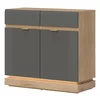 Comoda Milton 2 Usi ML02, 95x40.5x88 h cm, Pal Melaminat/MDF, Stejar Cremona/Gri picture - 1