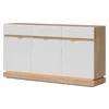 Comoda Milton 3 Usi+3 Sertare ML03, 163.5x40.5x88 h cm, Pal Melaminat/MDF, Stejar Cremona/Alb Mat picture - 1