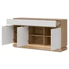 Comoda Milton 3 Usi+3 Sertare ML03, 163.5x40.5x88 h cm, Pal Melaminat/MDF, Stejar Cremona/Alb Mat picture - 2