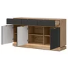 Comoda Milton 3 Usi+3 Sertare ML03, 163.5x40.5x88 h cm, Pal Melaminat/MDF, Stejar Cremona/Antracit picture - 2