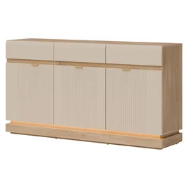 Comoda Milton 3 Usi+3 Sertare ML03, 163.5x40.5x88 h cm, Pal Melaminat/MDF, Stejar Cremona/Casmir