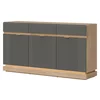Comoda Milton 3 Usi+3 Sertare ML03, 163.5x40.5x88 h cm, Pal Melaminat/MDF, Stejar Cremona/Gri picture - 1