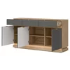 Comoda Milton 3 Usi+3 Sertare ML03, 163.5x40.5x88 h cm, Pal Melaminat/MDF, Stejar Cremona/Gri picture - 2