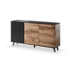 Comoda Rogan KM1, 160x42x82 cm, Negru/Stejar Wotan picture - 1