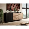 Comoda Rogan KM1, 160x42x82 cm, Negru/Stejar Wotan picture - 2