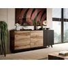 Comoda Rogan KM1, 160x42x82 cm, Negru/Stejar Wotan picture - 3