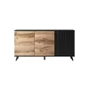 Comoda Rogan KM1, 160x42x82 cm, Negru/Stejar Wotan picture - 4