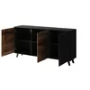 Comoda Rogan KM1, 160x42x82 cm, Negru/Stejar Wotan picture - 5