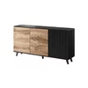 Comoda Rogan KM1, 160x42x82 cm, Negru/Stejar Wotan picture - 6