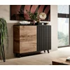 Comoda Rogan KM2, 100x42x95 cm, Negru/Stejar Wotan picture - 3