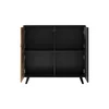 Comoda Rogan KM2, 100x42x95 cm, Negru/Stejar Wotan picture - 5