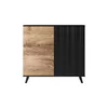 Comoda Rogan KM2, 100x42x95 cm, Negru/Stejar Wotan picture - 6