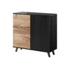 Comoda Rogan KM2, 100x42x95 cm, Negru/Stejar Wotan picture - 7