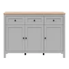 Comoda Salga, 3  Usi + 3 Sertare, 129x40.5x93.5 cm, Pal Melaminat, Gri Arctic/Stejar Artisan picture - 1