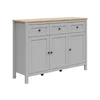 Comoda Salga, 3  Usi + 3 Sertare, 129x40.5x93.5 cm, Pal Melaminat, Gri Arctic/Stejar Artisan picture - 4