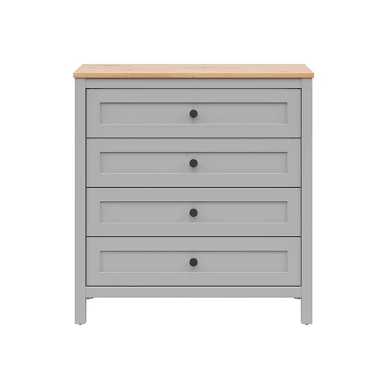 Comoda Salga, 4 Sertare, 89.5x40.5x93.5 cm, Pal Melaminat, Gri Arctic/Stejar Artisan picture - 1