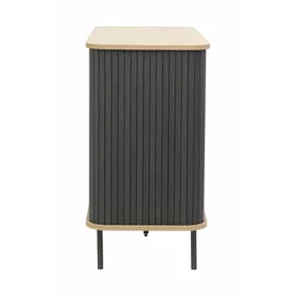 Comoda String 2 Usi Glisante, 100x40x75 cm, Pal Melaminat, Stejar Natur/Negru