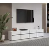 Comoda TV 4 Usi Rabatabile + 4 Sertare, Cross,  225x40x48 cm, Pal Melaminat, Alba picture - 1