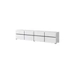Comoda TV 4 Usi Rabatabile + 4 Sertare, Cross,  225x40x48 cm, Pal Melaminat, Alba picture - 3