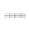 Comoda TV 4 Usi Rabatabile + 4 Sertare, Cross,  225x40x48 cm, Pal Melaminat, Alba picture - 4