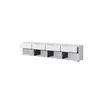 Comoda TV 4 Usi Rabatabile + 4 Sertare, Cross,  225x40x48 cm, Pal Melaminat, Alba picture - 2