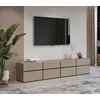 Comoda TV 4 Usi Rabatabile + 4 Sertare, Cross,  225x40x48 cm, Pal Melaminat, Beige Congo picture - 1