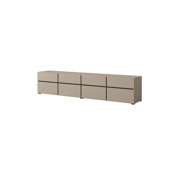 Comoda TV 4 Usi Rabatabile + 4 Sertare, Cross,  225x40x48 cm, Pal Melaminat, Beige Congo picture - 3