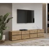 Comoda TV 4 Usi Rabatabile + 4 Sertare, Cross,  225x40x48 cm, Pal Melaminat, Stejar Wotan picture - 1