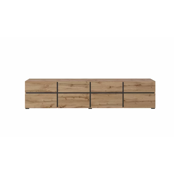 Comoda TV 4 Usi Rabatabile + 4 Sertare, Cross,  225x40x48 cm, Pal Melaminat, Stejar Wotan picture - 4