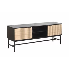 Comoda  TV Coorg, 2 Usi, 150x40x60 h cm, Metal/Pal Melaminat, Negru/Stejar