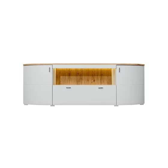 Comoda TV cu 2 Usi  + Sertar, Sambuca, 180x44x61 cm, Stejar Coast Evoke/Gri picture - 4