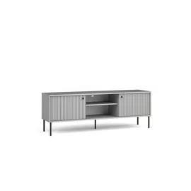 Comoda TV Iris, 2 Usi, 156x40.5x55 h cm, Riflaj, Gri