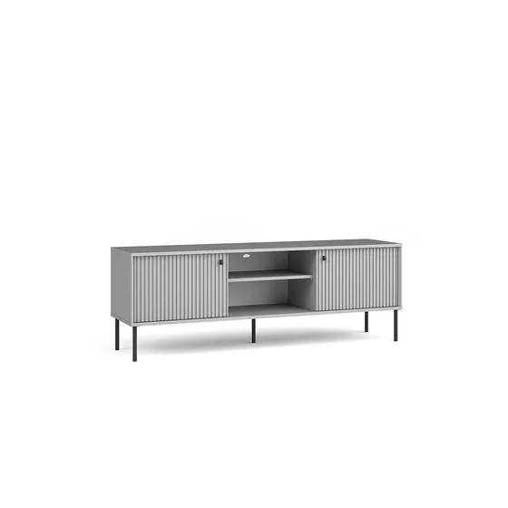 Comoda TV Iris, 2 Usi, 156x40.5x55 h cm, Riflaj, Gri picture - 1