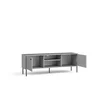 Comoda TV Iris, 2 Usi, 156x40.5x55 h cm, Riflaj, Gri picture - 2