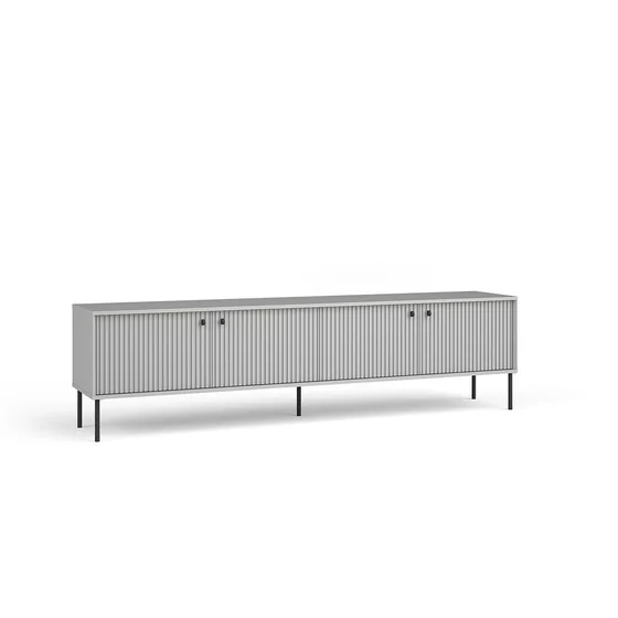 Comoda TV Iris, 4 Usi, 207x40.5x55 h cm, Riflaj, Gri picture - 1