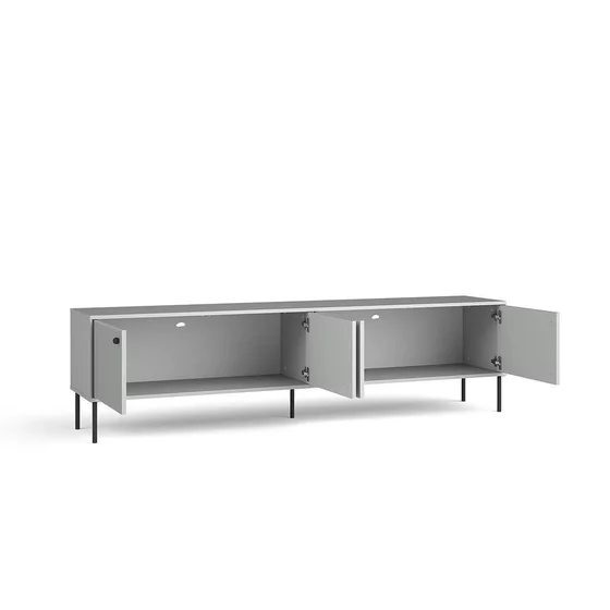 Comoda TV Iris, 4 Usi, 207x40.5x55 h cm, Riflaj, Gri picture - 2