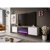 Comoda TV Livo cu Semineu Electric si Led RTV180K, 180x40x30 cm, Negru/Stejar Wotan picture - 1