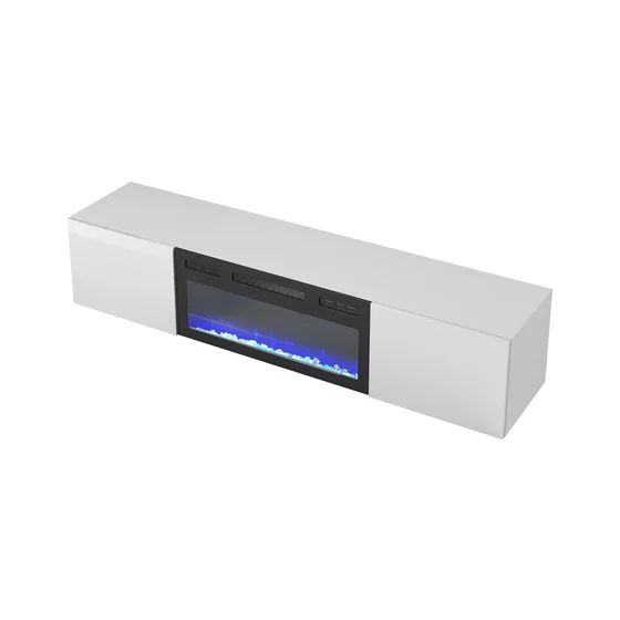 Comoda TV Livo cu Semineu Electric si Led RTV180K, 180x40x30 cm, Negru/Stejar Wotan picture - 4