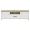 Comoda TV Loksa, 2 Usi + Sertar, 160x44x51 cm, Pin Alb/Stejar Gradson picture - 1