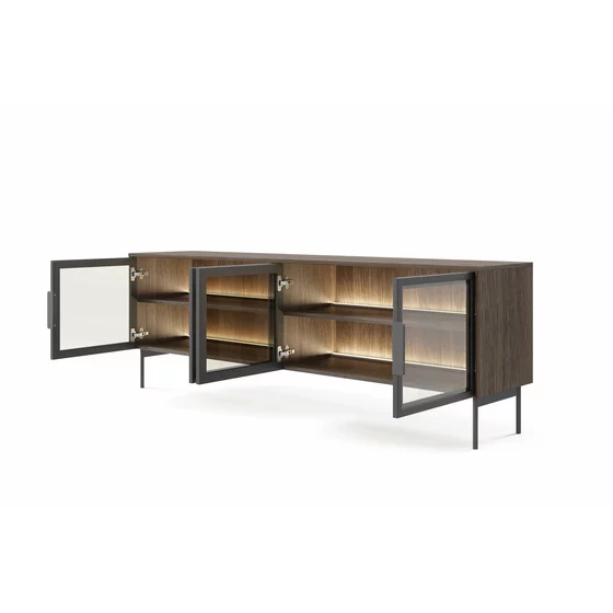 Comoda TV Lumi, 181.3x39.3x61.6 h cm, MDF/Sticla, Stejar Dunin picture - 4