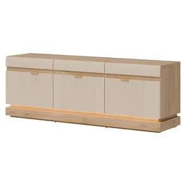 Comoda TV Milton ML01, 163.5x40.5x58.5 h cm, Pal Melaminat/MDF, Stejar Cremona/Casmir