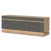Comoda TV Milton ML01, 163.5x40.5x58.5 h cm, Pal Melaminat/MDF, Stejar Cremona/Gri picture - 1