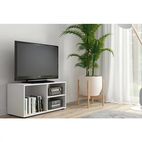 Comoda TV Neno, 80x35.5x42 h cm, Pal Melaminat, Alb Mat picture - 2