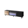 Comoda TV Rogan cu Semineu Electric RTV180K, 180x40x52 cm, Negru/Stejar Wotan picture - 3