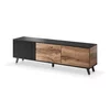 Comoda TV Rogan RTV2, 150x40x52 cm, Negru/Stejar Wotan picture - 1